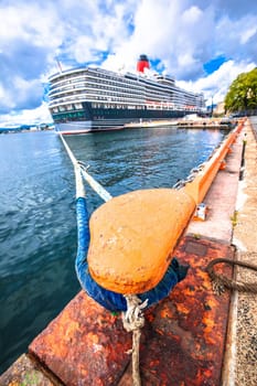 Cruise ship on dock in Oslo view