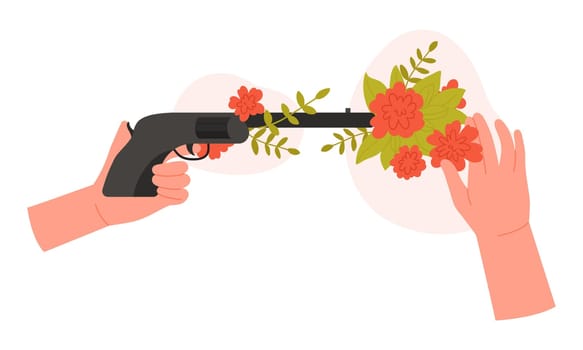 Weapon shooting flowers