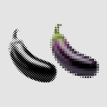 Whole fresh eggplant for preparing vegetable salad. Farm food with healthy vitamins