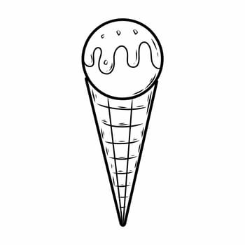 Doodle style ice cream. Coloring book for kids. Hand drawn illustration.