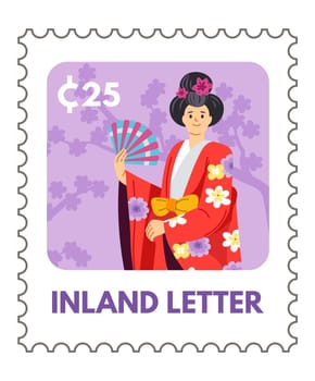 Inland letter with price and Chinese culture woman