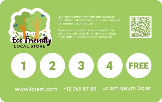 Eco friendly local store loyalty card template