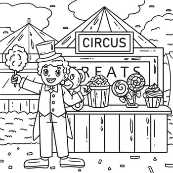 Circus Vendor Coloring Page for Kids
