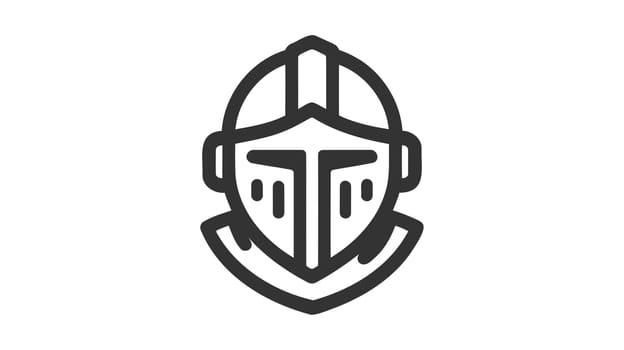 Knight helmet icon on white background