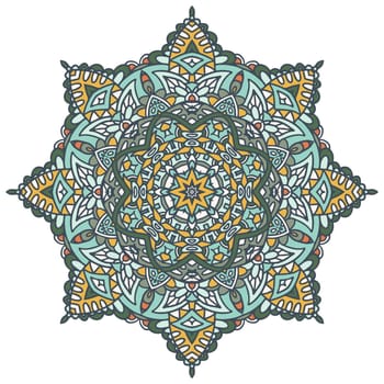 Vector floral art lacy zentangle inspirated mandala. Ethnic design with doodle ornament. Arabesque medallion vector