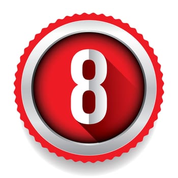 Number Eight badge vector