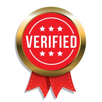 Verified badge vector with ribbon