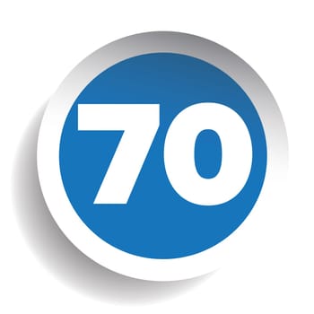 Number seventy icon vector