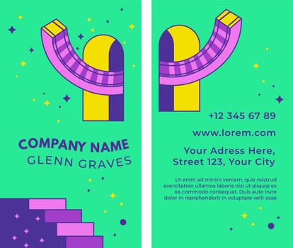Company and personal name on business card vector