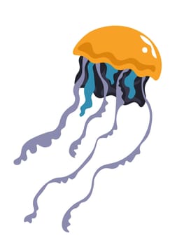 Jellyfish boneless animal floating in sea or ocean