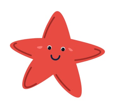 Starfish character, cute marine personage vector