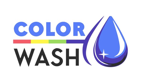 Color wash, icon with sparkling drop of water