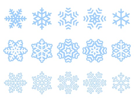 snowflake icon vector set