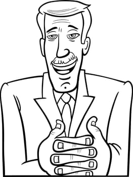 cartoon businessman or politician character coloring page