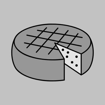 Head hard cheese with a slice cut out vector icon