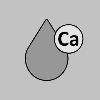 Milk drop with molecule calcium vector icon