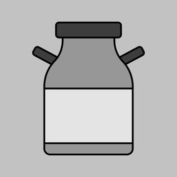 Milk barrel vector icon. Dairy product sign