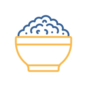Cottage cheese in bowl vector icon