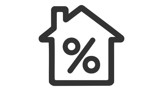 Rate for mortgage icon on white background
