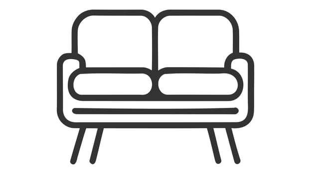 Retro sofa line icon. Living room furniture
