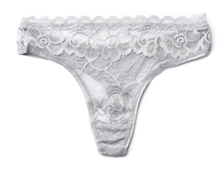 Women's string lace panties on a white background