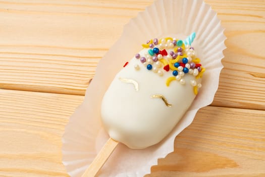 Cake pops in form of popsicle on stick