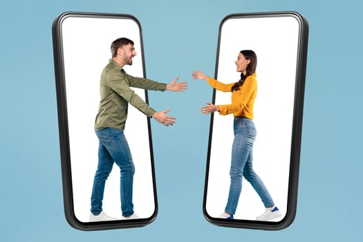 Virtual hug via smartphone screens