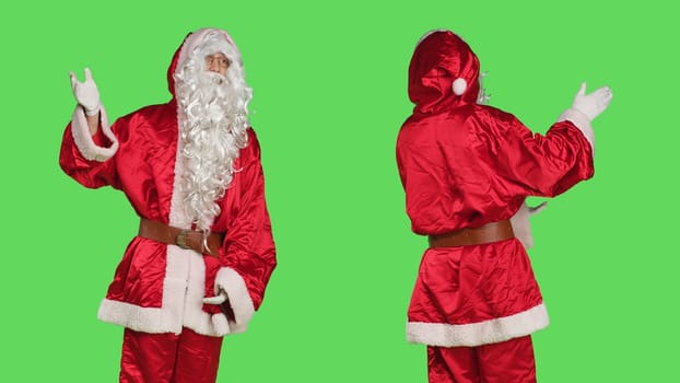 Santa claus cosplay shows advertisement