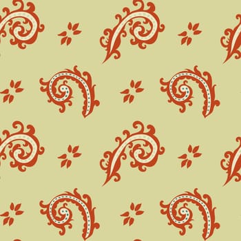 Floral seamless pattern with blossom and leaves