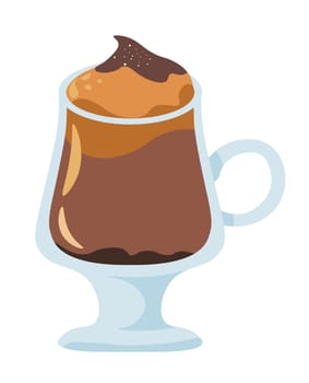 Irish coffee cup, delight and warming beverage