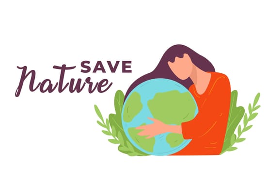 Green planet, protect and save nature banner