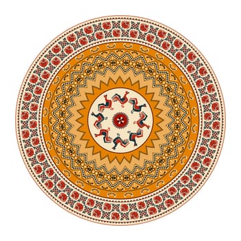 Traditional Polish embroidery round symbol 2