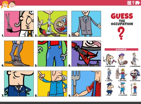 guess the occupation cartoon educational activity