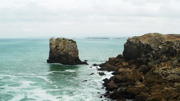 Sea and rocks in Peniche, Portugal
