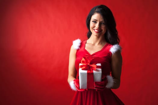 Woman with christmas gift