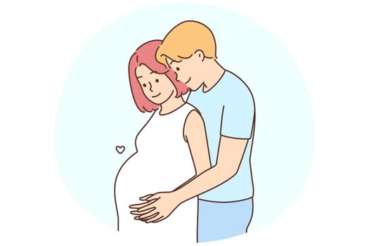 Happy couple excited with pregnancy
