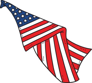 Patriotic American Flag Cartoon Colored Clipart