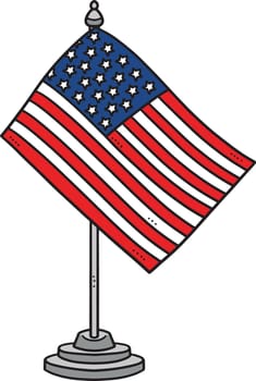 Patriotic American Table Flag Cartoon Clipart