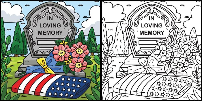 Memorial Day In Loving Memory Illustration
