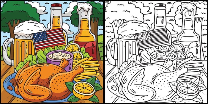 Memorial Day Thanksgiving Dinner Illustration