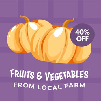 Fruits and vegetables from local farms on sale