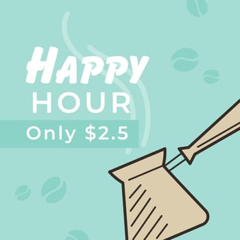 Happy hour, special price for aromatic coffee