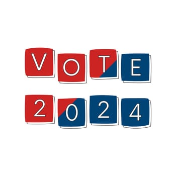 Vote 2024 vector illustration. American election campaign. Democratic and Republican political parties