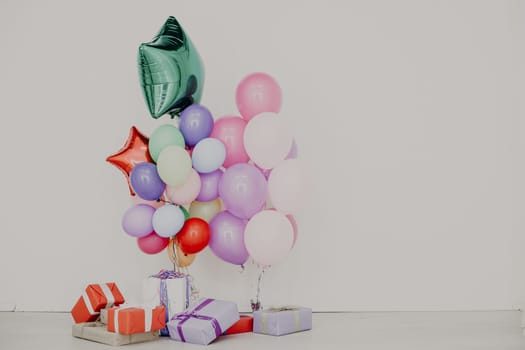 balloons and gifts for birthday celebration holliday