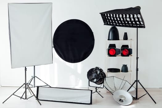 Photo studio equipment accessories photographer flashes red filter