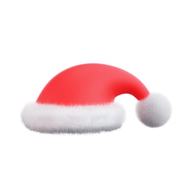 3D illustration of a Christmas santa hat icon