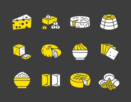 Cheese vector icon set. Dairy products sign