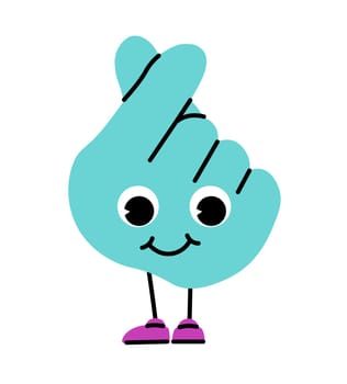 Cute hand cartoon character with facial expression