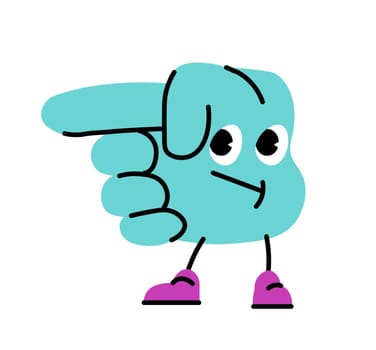 Hand cartoon character gesture, pointing finger