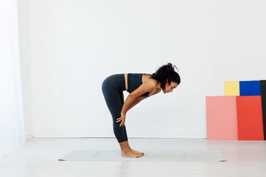 Flexible woman yoga asana gymnastics flexibility body fitness